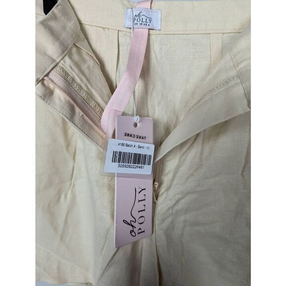 Oh Polly linen blend high waist shorts US 6 - Picture 3 of 5